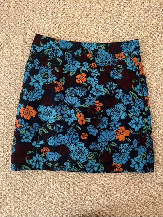 LOFT Dresses & Skirts - Loft Floral Print A-Line Mini Skirt in Blue & Orange